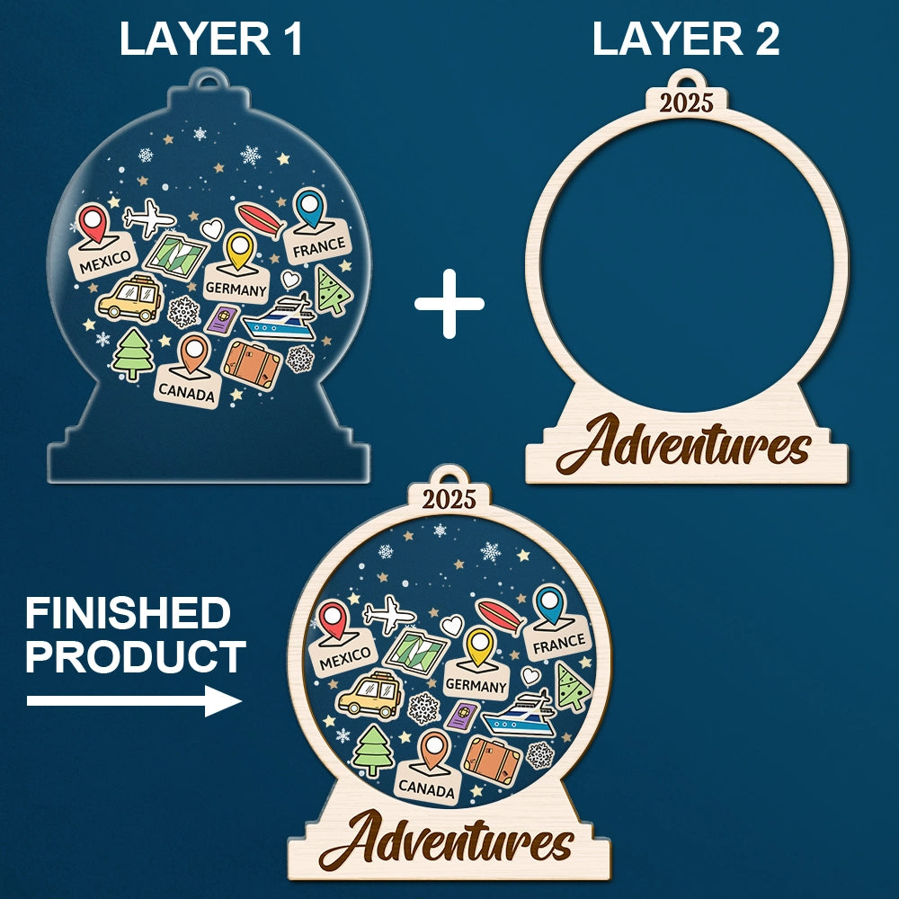 Travel,Gift For Yourself,Happy,Christmas - Travel Goal, Destination Of The Year - Personalized 2-Layered Mix Ornament