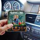 Gift For Couples,Gift For Husband,Gift For Wife,Gift For Boyfriend,Gift For Girlfriend,LGBT,Travel,Love - Travel Partners For Life - Personalized Custom Shaped Acrylic Car Visor Clip