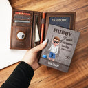 Gift For Couples,Old Couples,Gift For Husband,Gift For Wife,Gift For Boyfriend,Gift For Girlfriend,Travel,Happy - Traveling Couple Hubby & Wifey Travel Partners For Life - Personalized Combo 2 Leather Passport Holders