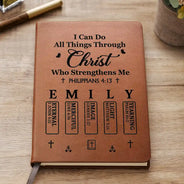Christmas,Gift For Yourself,Christian - Trust In The Lord With All Your Heart - Personalized Leather Journal