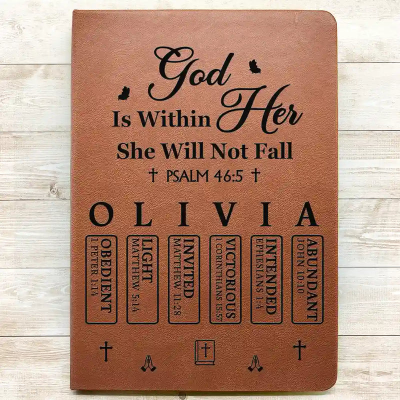Christmas,Gift For Yourself,Christian - Trust In The Lord With All Your Heart - Personalized Leather Journal