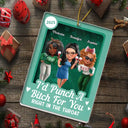 Gift For Bestie,Gift For Sisters,Happy,Christmas - Turban Besties Right In The Throat Toy Box - Personalized Custom Shaped Acrylic Ornament