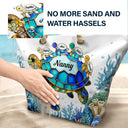 Gift For Grandma,Grandma - Grandkids,Grandma's Hobby,Beach,Happy - Turtle Mom Grandma - Personalized Beach Bag