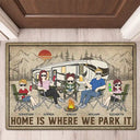 Home Is Where We Park It - Family Gifts For Couples, Husband, Wife, Camping Lovers - Personalized Doormat