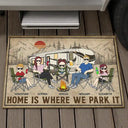 Home Is Where We Park It - Family Gifts For Couples, Husband, Wife, Camping Lovers - Personalized Doormat
