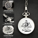 Custom Photo Pencil Drawing Best Dad Grandpa Ever - Personalized Pocket Watch