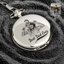 Custom Photo Pencil Drawing Best Dad Grandpa Ever - Personalized Pocket Watch