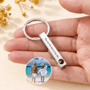Gift For Couples,Old Couples,Gift For Husband,Gift For Wife,Gift For Boyfriend,Gift For Girlfriend,Love - Custom Photo Couples With Names - Personalized Photo Projection Keychain