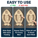 Cat Lovers,Cat Mom,Cat Couple,Cat Dad - Fish Bone Shaped Feeding And Medication Tracker - Personalized Wooden Pet Feeding Reminder