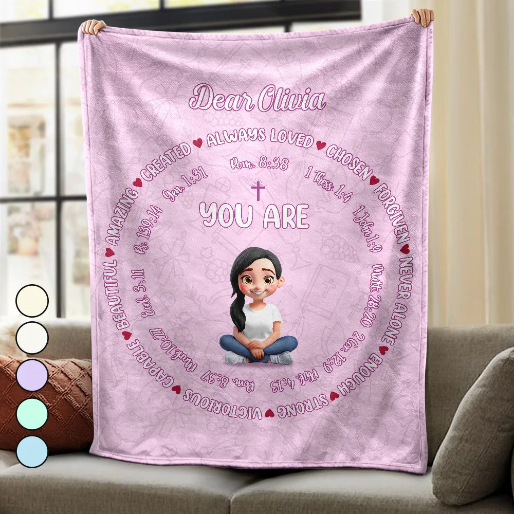 Christian Affirmation Bible Verse - Personalized Fleece Blanket, Sherpa Blanket