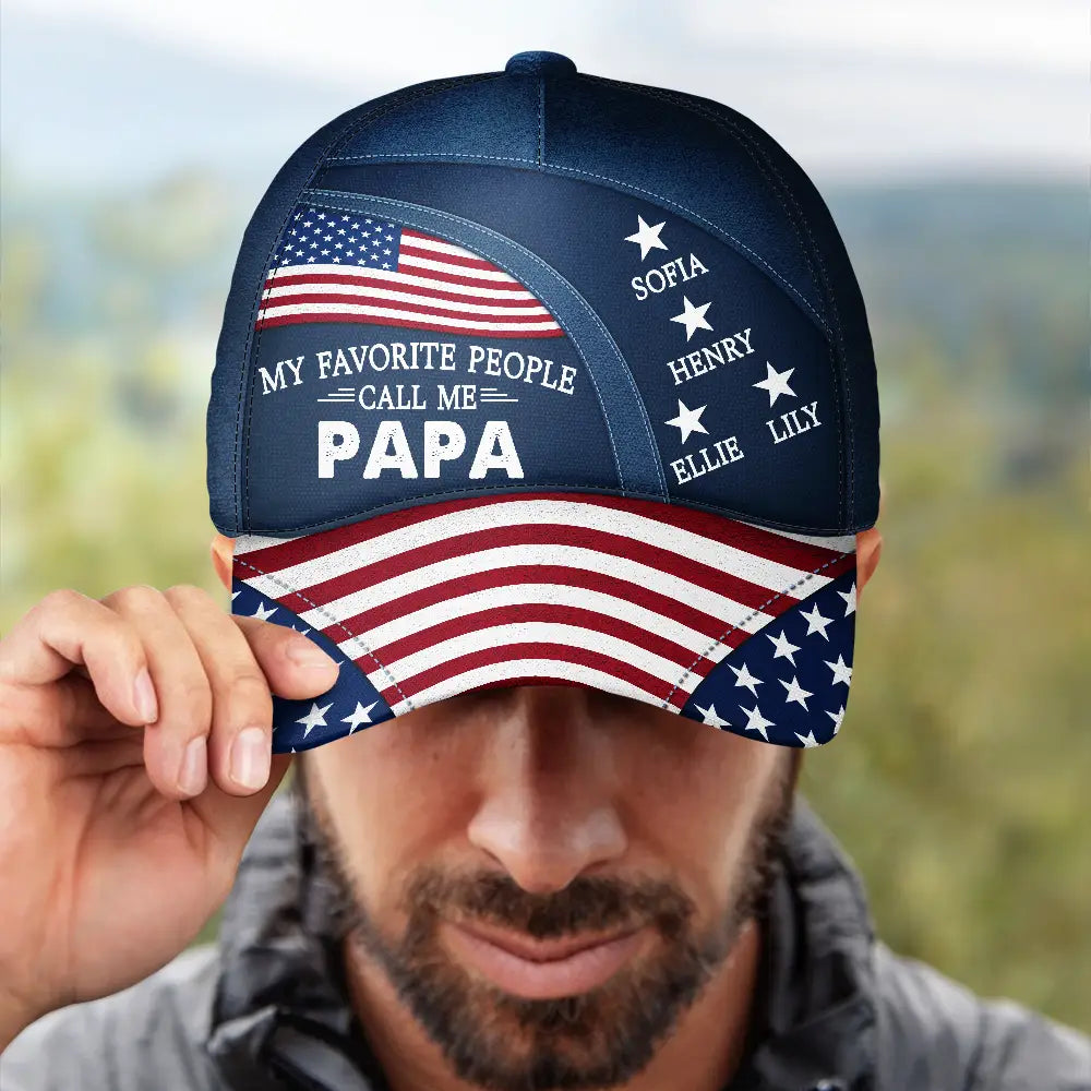 Gift For Husband,Parents,Gift For Yourself,Gift For Men,Gift For Grandpa,Gift For Father,Independence Day,Icon,Proud - US Flag My Favorite People My Stars - Personalized Classic Cap