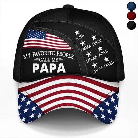 US Flag My Favorite People My Stars - Personalized Classic Cap
