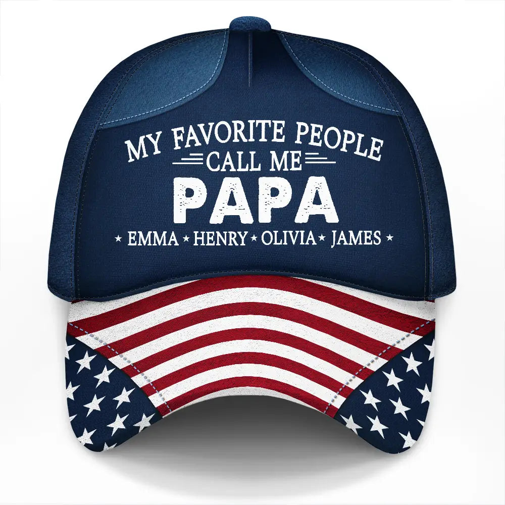 Gift For Husband,Parents,Gift For Yourself,Gift For Men,Gift For Grandpa,Gift For Father,Independence Day,Proud - US Flag My Favorite People - Personalized Classic Cap