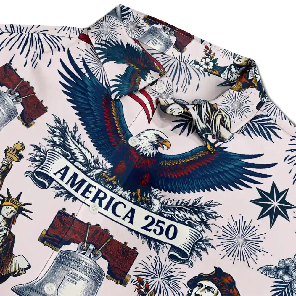 Independence Day,America 250th,Gift For Yourself,Gift For Women,Gift For Men,Proud - USA 250 Anniversary Eagle 1776 2026 - Personalized Hawaiian Shirt