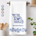 Independence Day,America 250th,Family,Parents,Gift For Grandparents,Icon,Proud - US Family States - Personalized Kitchen Towel
