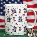 Gift For Father,Gift For Mother,Gift For Grandpa,Gift For Grandma,Stick Figure,Happy,Icon,Humorous - US Stick Figures Face Cut Best Dad Mom Mama Papa Ever - Personalized White Edge-to-Edge Mug