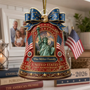 America 250th, Independence Day, Top Market, Family, Proud, Custom Text - United States 250th Anniversary - Personalized Custom Shaped Acrylic Ornament