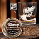 Pet Dad,Dog Dad,Cat Dad - Custom Photo Put The Drink Down And Come Feed Us Funny Pet Dad - Personalized Engraved Whiskey Glass