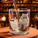 Pet Dad,Dog Dad,Cat Dad - Custom Photo Put The Drink Down And Come Feed Us Funny Pet Dad - Personalized Engraved Whiskey Glass