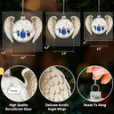 Memorial,Pet Lovers,Christmas,Sad - Angel Wings Heart Pet Memorial I Miss You - Personalized Custom Shaped Glass Ornament