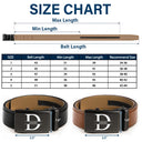 Gift For Father,Gift For Grandpa,Happy,Custom Photo - Custom Photo Outline Sketch Forget Father's Day We Love You Everyday - Personalized Leather Belt With Engraved Buckle