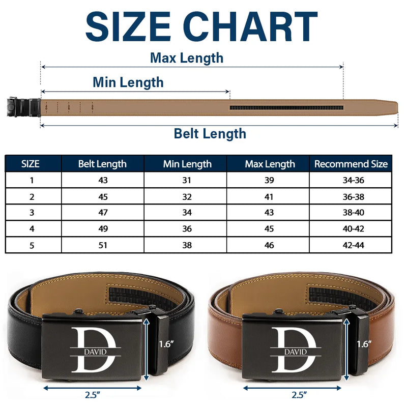 Gift For Father,Gift For Grandpa,Happy,Custom Photo - Custom Photo Outline Sketch Forget Father's Day We Love You Everyday - Personalized Leather Belt With Engraved Buckle