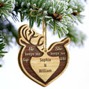 Deer Couple He Keeps Me Safe - Christmas Gift For Couple - Personalized Custom 2 Layered Wooden Ornament