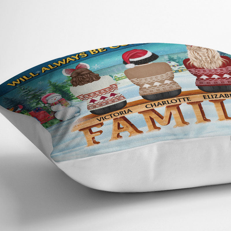 Family Where Begins And Love Never Ends - Christmas Gift For Parents, Grandparents - Personalized Custom Pillow