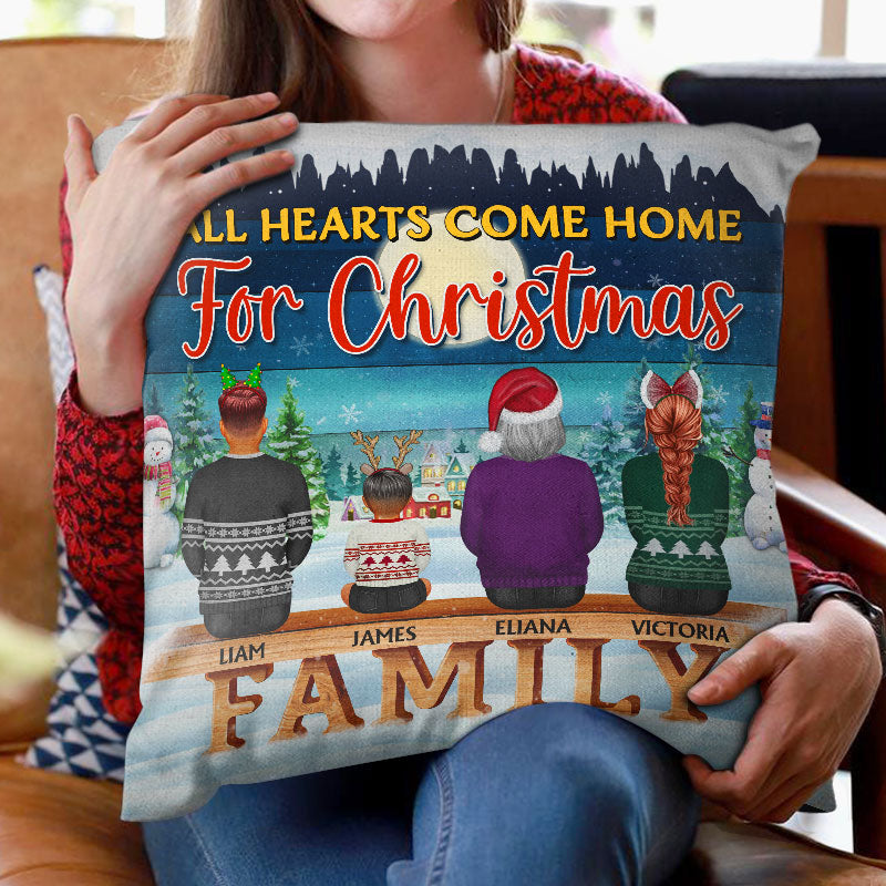 Family Where Begins And Love Never Ends - Christmas Gift For Parents, Grandparents - Personalized Custom Pillow