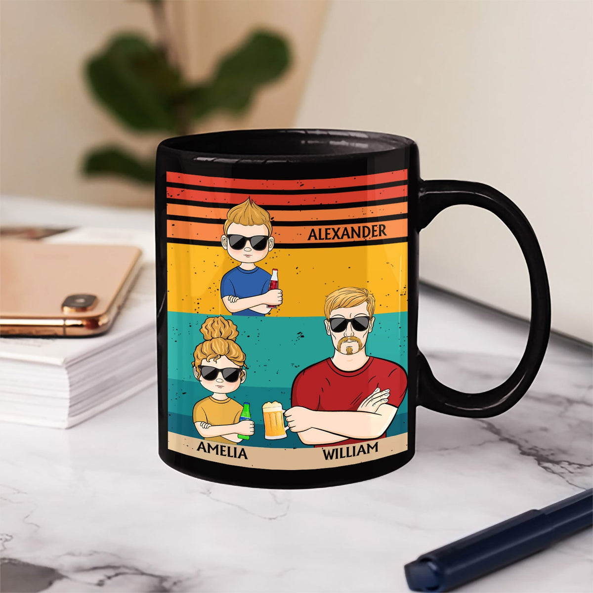 From The Kid You Inherited - Funny, Birthday Gift For Father, Husband - Personalized Custom Black Mug