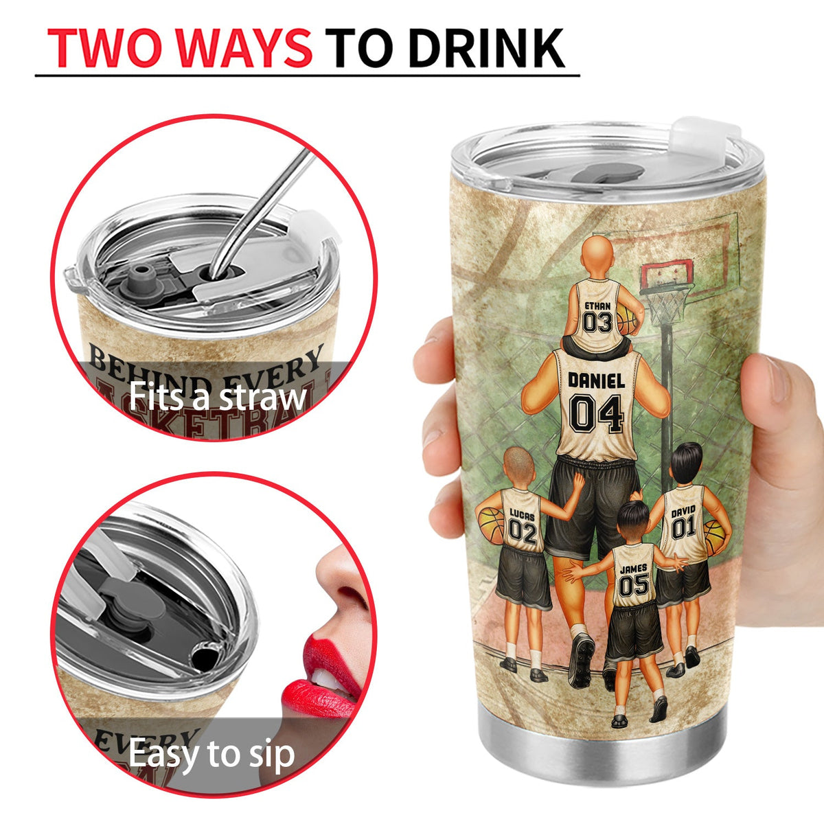 Behind Every Basketball Player Who Believes - Gift For Basketball Fans, Dad, Father - Personalized Custom Tumbler