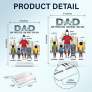 Dad Our Protector Our Hero Our Dad - Birthday Gift For Father, Family - Personalized Custom Vertical Rectangle Acrylic Plaque
