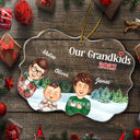 Our Grandkids Children - Christmas Gift For Family, Grandma, Grandpa, Grandparents - Personalized Medallion Acrylic Ornament