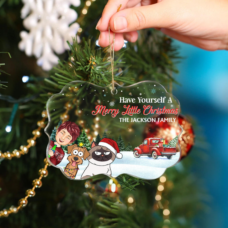 Have Yourself A Merry Little Christmas - Christmas Gift For Family, Parents - Personalized Medallion Acrylic Ornament