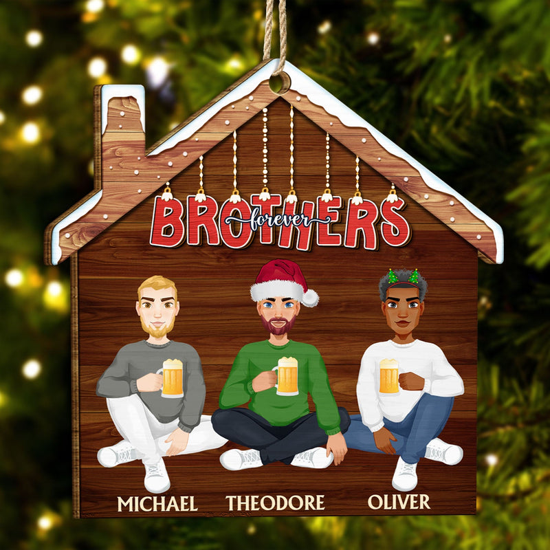 Family Siblings Forever - Christmas Gift For Parents, Sisters, Brothers, Besties, Best Friends, Colleagues - Personalized Custom Shaped Wooden Ornament