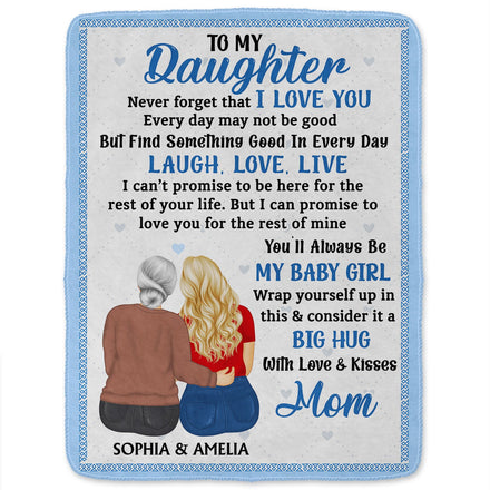 Never Forget That I Love You Mom - Gift For Daughters - Personalized Fleece Blanket