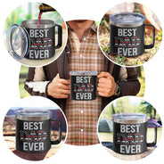 Best Dad Grandpa Ever - Personalized 14oz Stainless Steel Tumbler With Handle