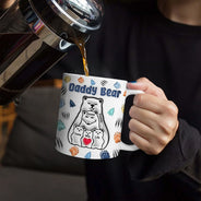 Papa Bear - 3D Inflated Effect Printed Mug, Personalized White Edge-to-Edge Mug