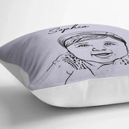 Custom Photo Pet Face Dog Cat Pencil Drawing - Personalized Pillow