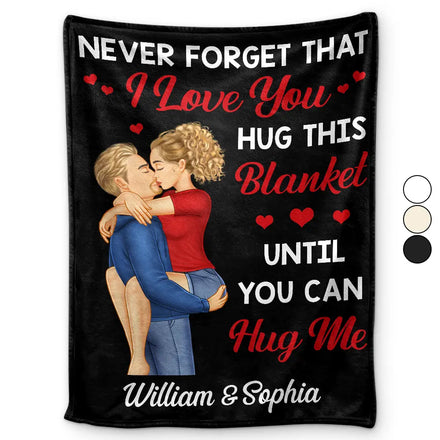 Hug This Blanket Until You Can Hug Me Couples - Personalized Fleece Blanket, Sherpa Blanket