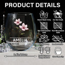 Gift For Women, Gift For Yourself, Gift For Sisters, Gift For Bestie - Birth Flowers Woman - Personalized Stemless Wine Glass