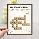 Family,Happy,Parents,Gift For Mother,Gift For Father,Gift For Women,Gift For Men,Gift For Grandpa,Gift For Grandma - Crossword Together Is Our Favorite Place To Be - Personalized 2-Layered Wooden Plaque With Stand