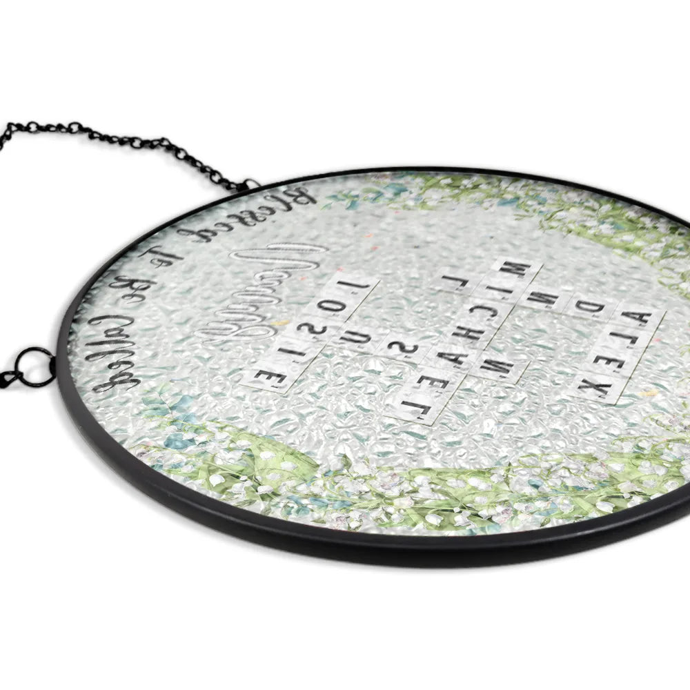 Family,Happy,Gift For Mother,Gift For Women,Gift For Grandma,Crossword - Crossword Blessed To Be Called Grandma - Personalized Stained Glass Window Hanging Suncatcher