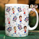 Custom Photo Stars & Stripes Best Dad Mom Grandpa Grandma Ever - Personalized White Edge-to-Edge Mug