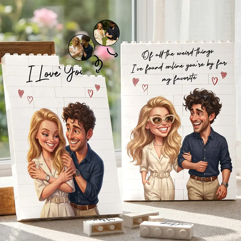 Custom Photo Caricature I'm Yours No Returns Or Refunds - Personalized Building Brick Blocks