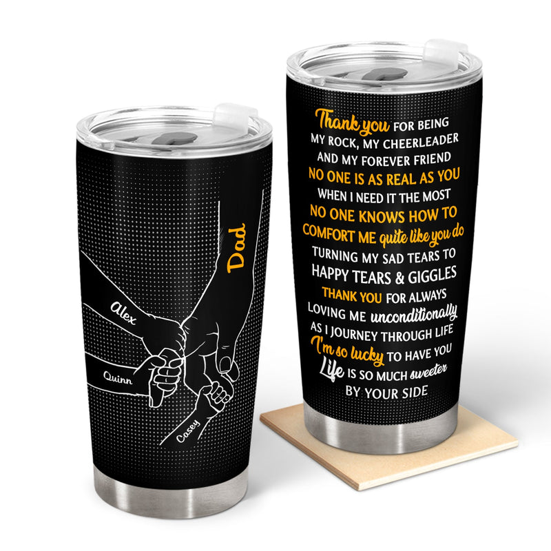 Hand In Hand, I Will Always Protect You - Birthday, Loving Gift For Mother, Father, Grandma, Grandpa, Parents, Grandparents - Personalized Custom Tumbler