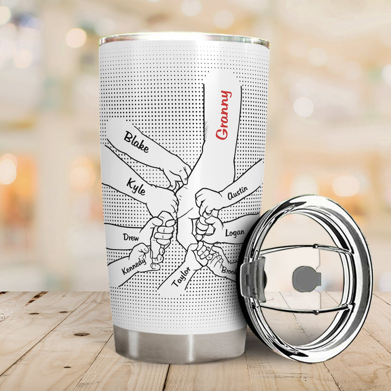Hand In Hand, I Will Always Protect You - Birthday, Loving Gift For Mother, Father, Grandma, Grandpa, Parents, Grandparents - Personalized Custom Tumbler