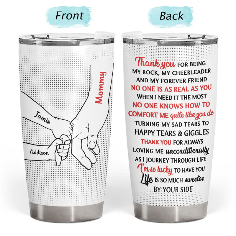 Hand In Hand, I Will Always Protect You - Birthday, Loving Gift For Mother, Father, Grandma, Grandpa, Parents, Grandparents - Personalized Custom Tumbler