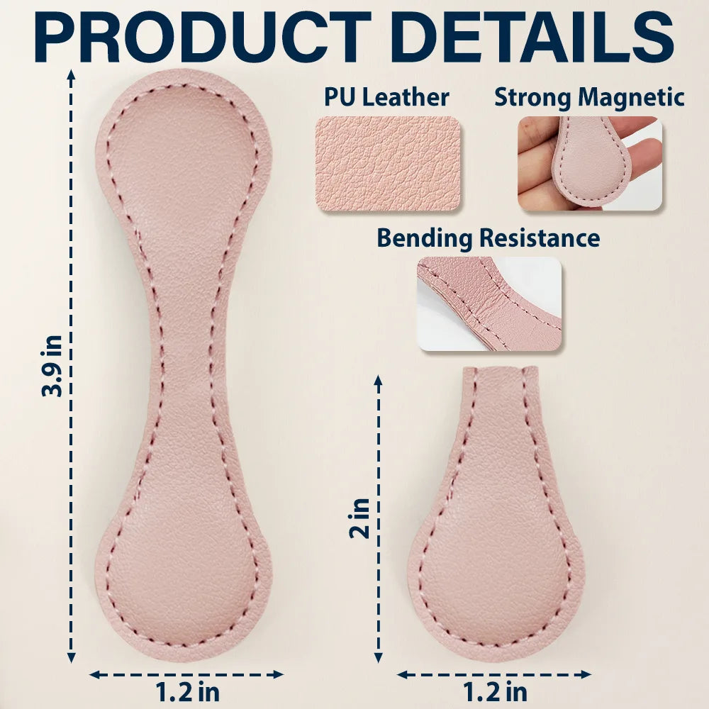 Reading,Gift For Yourself,Gift For Women,Happy - Simple Monogram Book Keepsake - Personalized Circle Leather Magnetic Bookmark