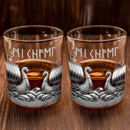 Gift For Yourself,Gift For Men,Happy - Viking A Sip Of History - Personalized Whiskey Glass